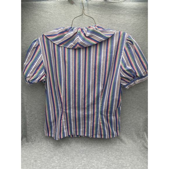 Vintage American Living Women's ruffled cotton blouse Size Large - Picture 9 of 11